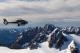 in flight above mountains